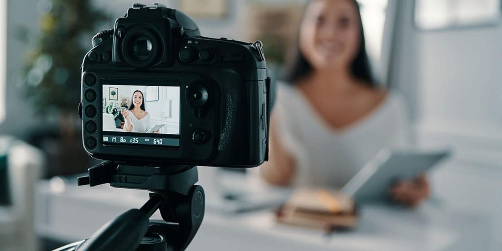 woman creating compelling content