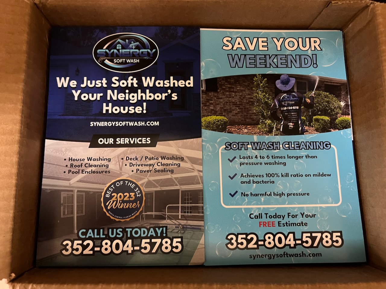 custom printed flyers for pressure washing company in Ocala