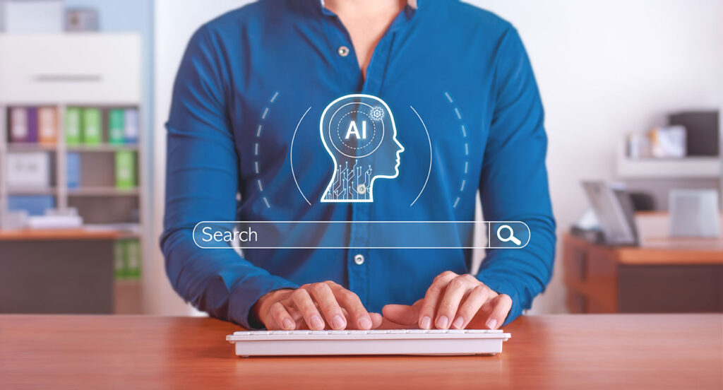 User using Search Engine with AI Generated results