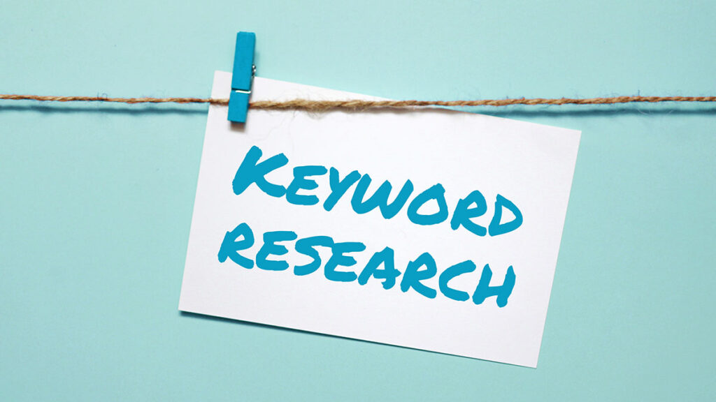 Image of the words keyword research on a piece of paper