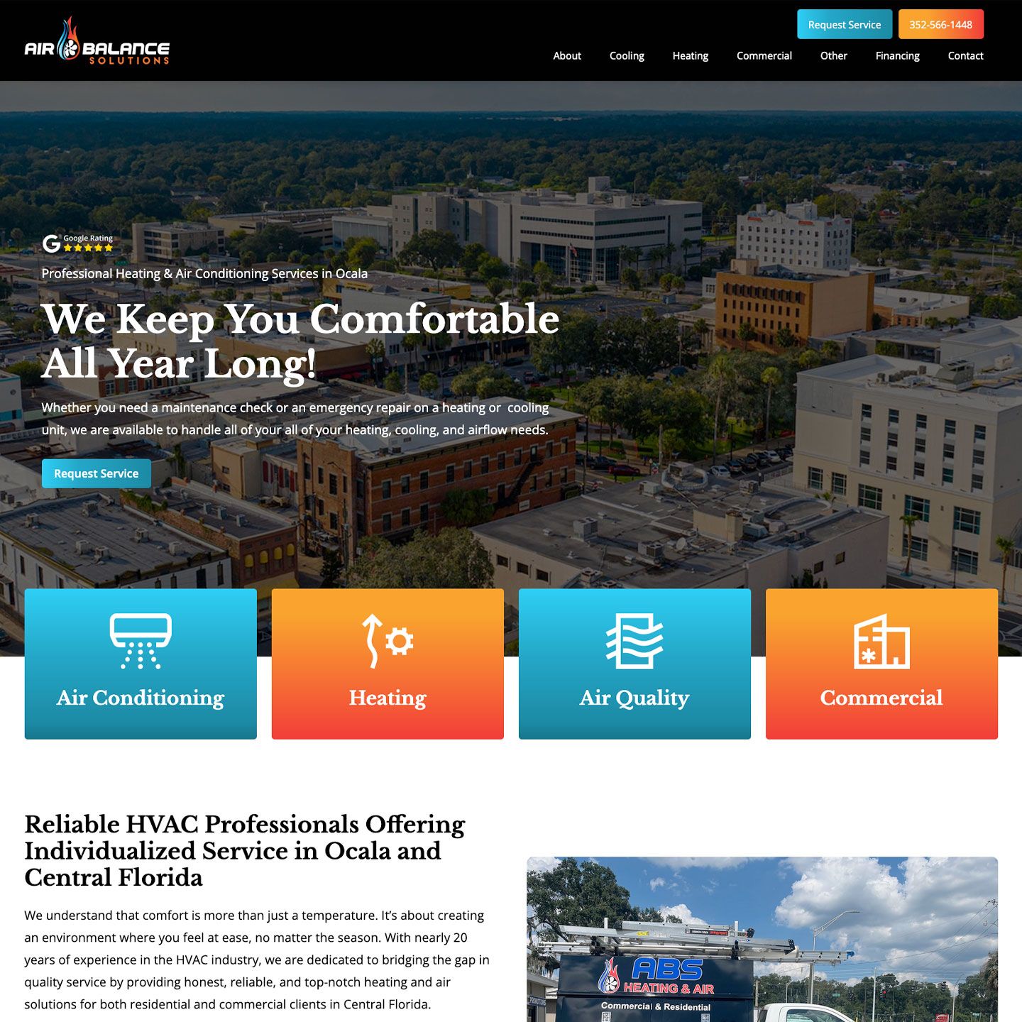 web design for an hvac contractor in Ocala FL
